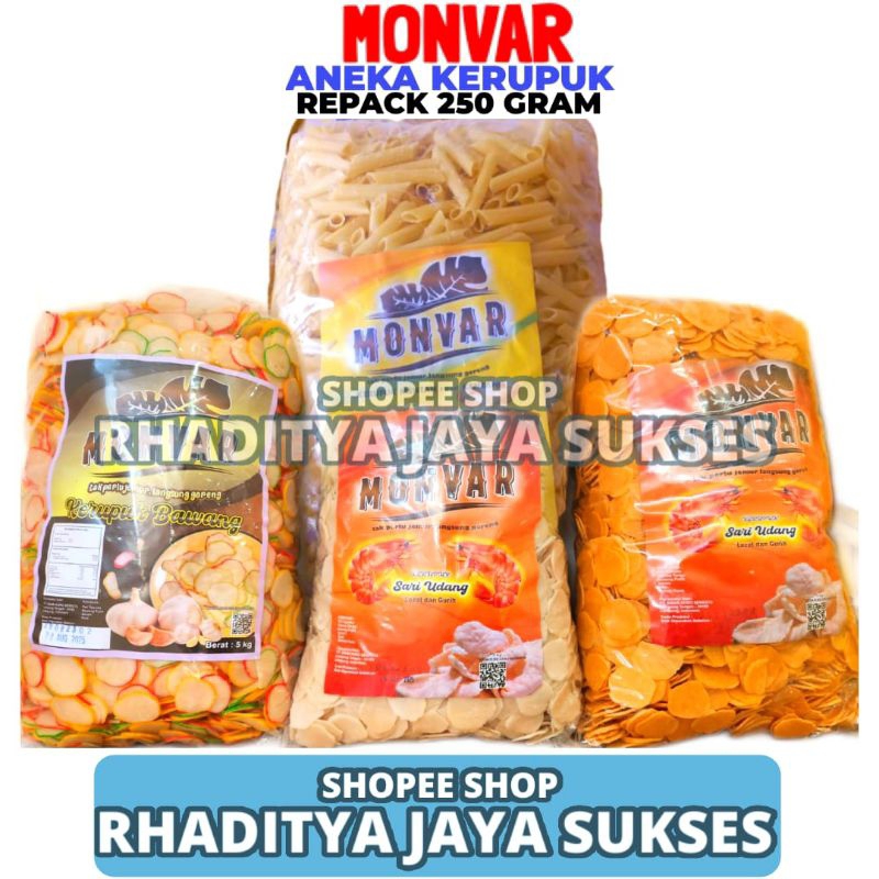 

Monvar Kerupuk Bawang Udang Kentang Repack 250gr