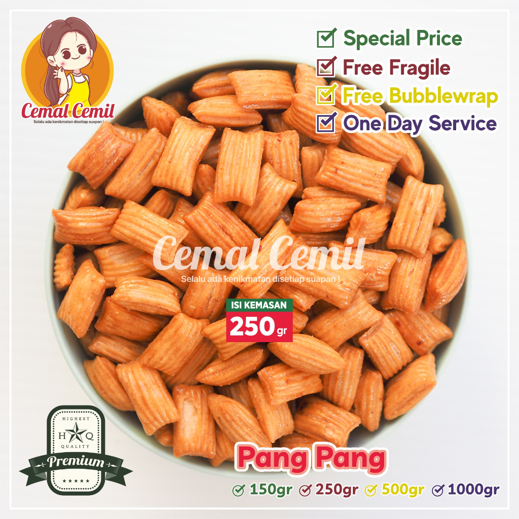 

Cemal Cemil : Produk Baru : Pang Pang 250gr-Snack/Cemilan/Camilan