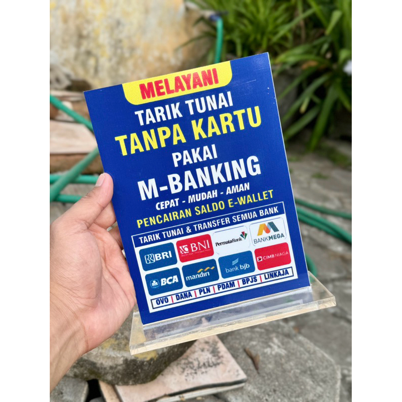 

UKURAN 20x15 PAPAN MEJA AKRILIK INFO LAYANAN AGEN BANK