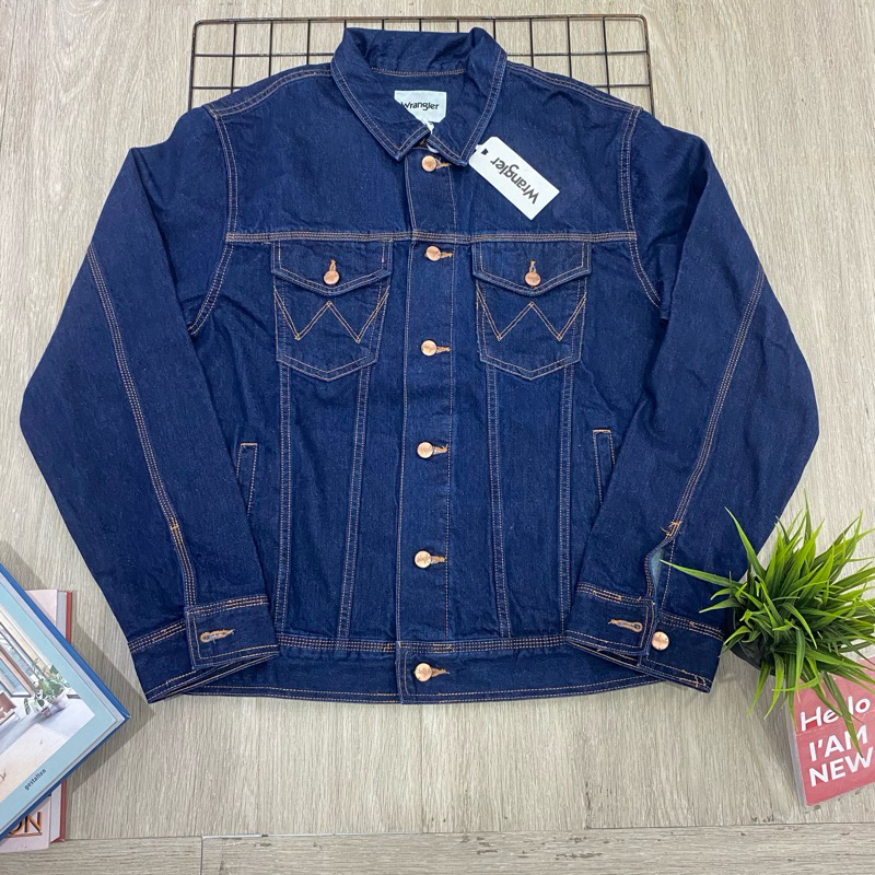 jaket jeans wrangler pria original