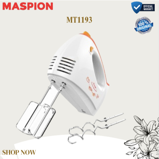 MASPION HAND MIXER MT 1193/MT1193/MT-1193/ MIXER TANGAN/MIXER ORIGINAL MASPION/GARANSI RESMI