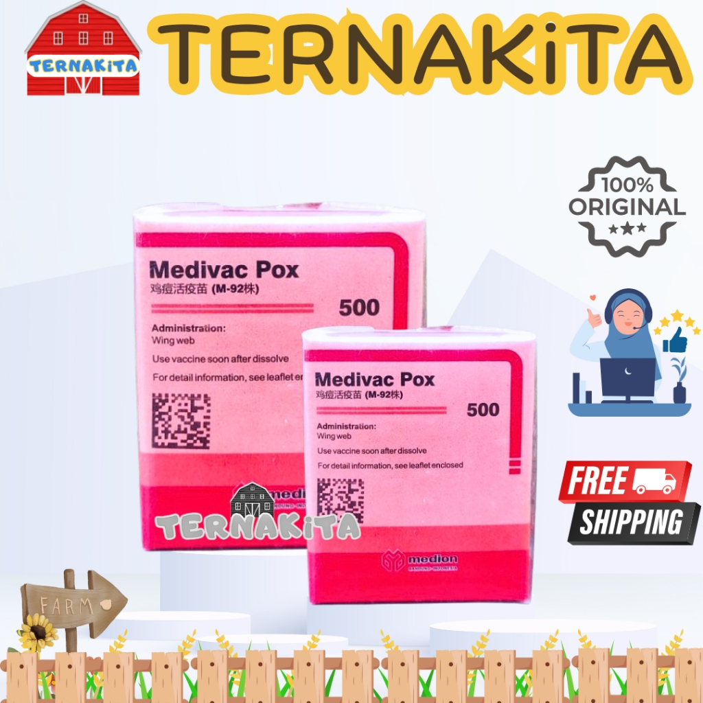 VAKSIN MEDIVAC POX 500 dosis - vaksin aktif pox untuk penyakit cacar pada unggas 500 dosis