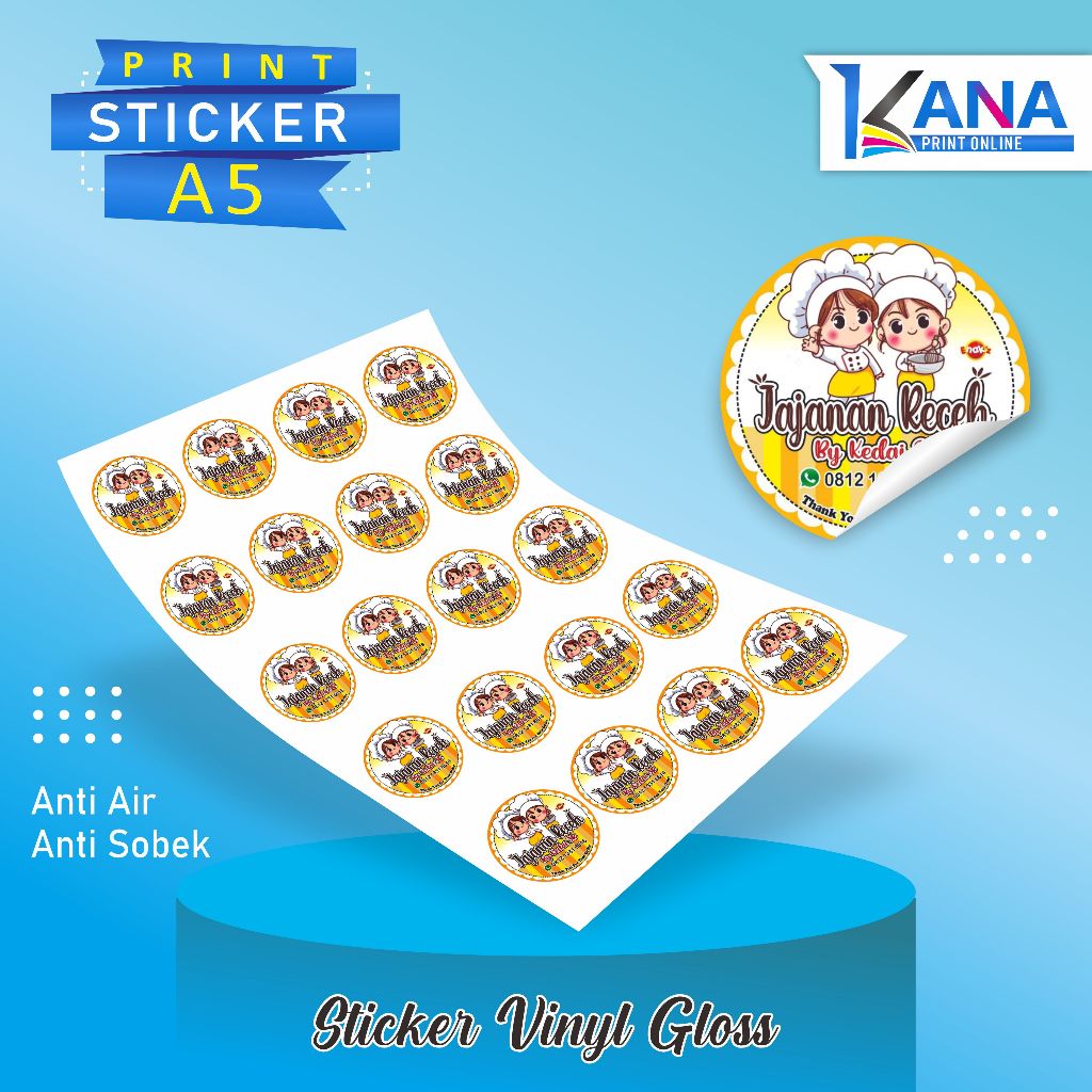 

Sticker ukuran A5 / label sticker custom / stiker decal anak