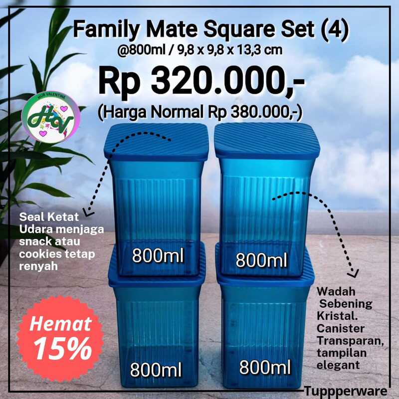 TUPPY FAMILY MATE SQUARE SET (4)