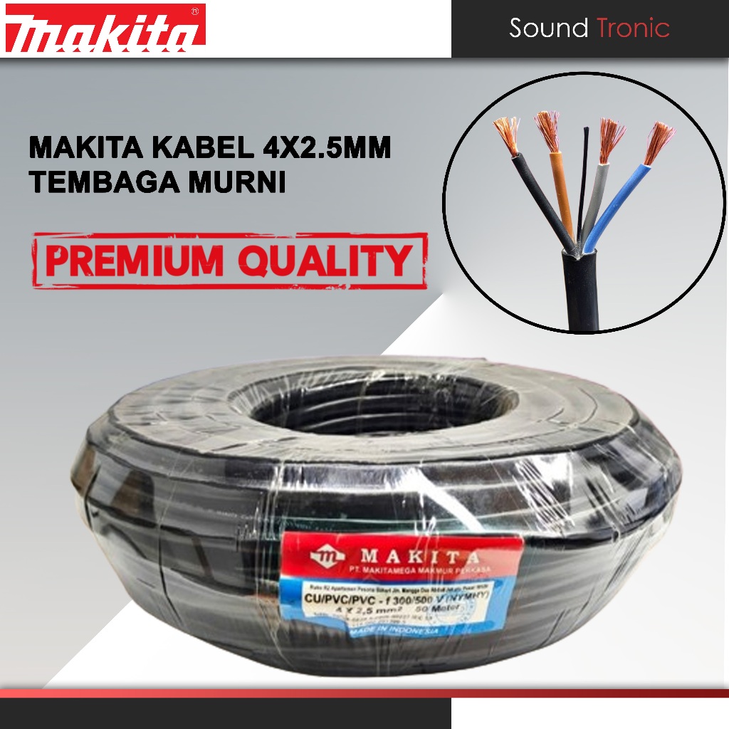 Kabel 4 X 2,5 NYMHY 50m Makita Speaker Audio Listrik 4x2,5 Isi 4