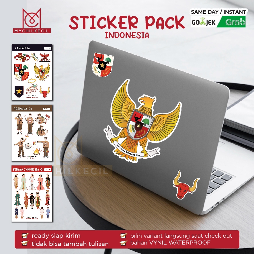 

Stiker Pack Lucu Tema Indonesia / Garuda / Pancasila / Kebaya / Kemping /Camping / Pramuka / Wedding / Pernikahan Indonesia / Jakarta / Ondel-Ondel Stiker Tahan Air | Stiker tahan Cuaca | Stiker estetik | Aeshthetic