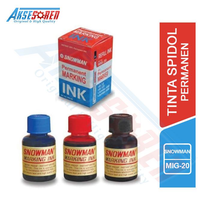 

❤️ Albani ❤️ Snowman Permanent Marking Ink - Hitam - Merah - Biru - Refill Tinta - Isi Ulang