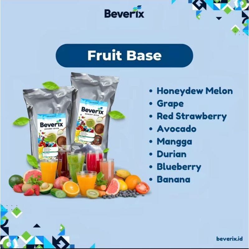

Bubuk Minuman Aneka Rasa Fruits Beverix powder Drink All Varian Kemasan 500gram