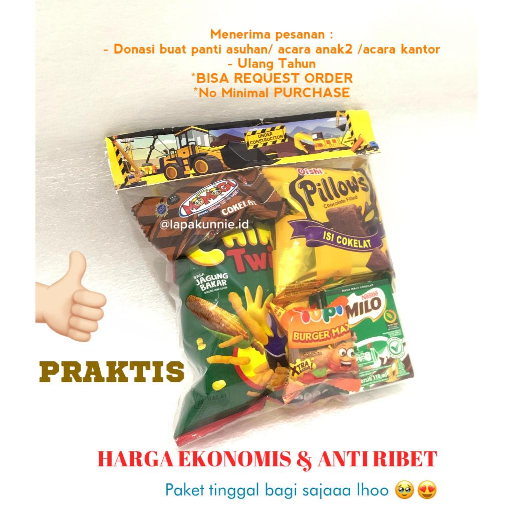 

PAKET SNACK ULANG TAHUN MURAH,BINGKISAN ULANG TAHUN ANAK,SOUVENIR ULTAH ANAK, HAMPERS SNACK DONASI