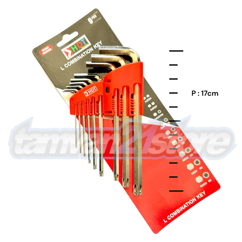 KUNCI L SET COMBINATION HDT TOOL SERIES CHROME VANADIUM
