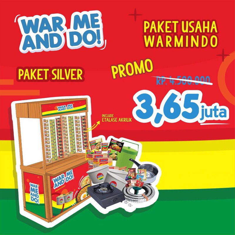 

Paket Usaha Warmindo Kekinian Booth Gerobak Etalase Warmeanddo (Paket Silver)