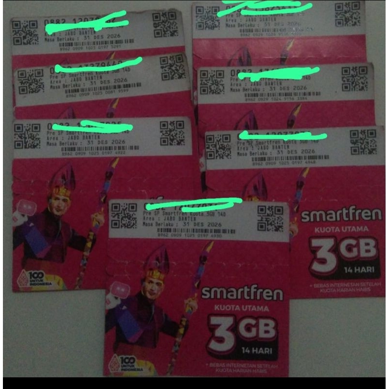 KARTU+KUOTA SMARTFREN UNLIMITED 3GB +BONUS 6GB 30hari