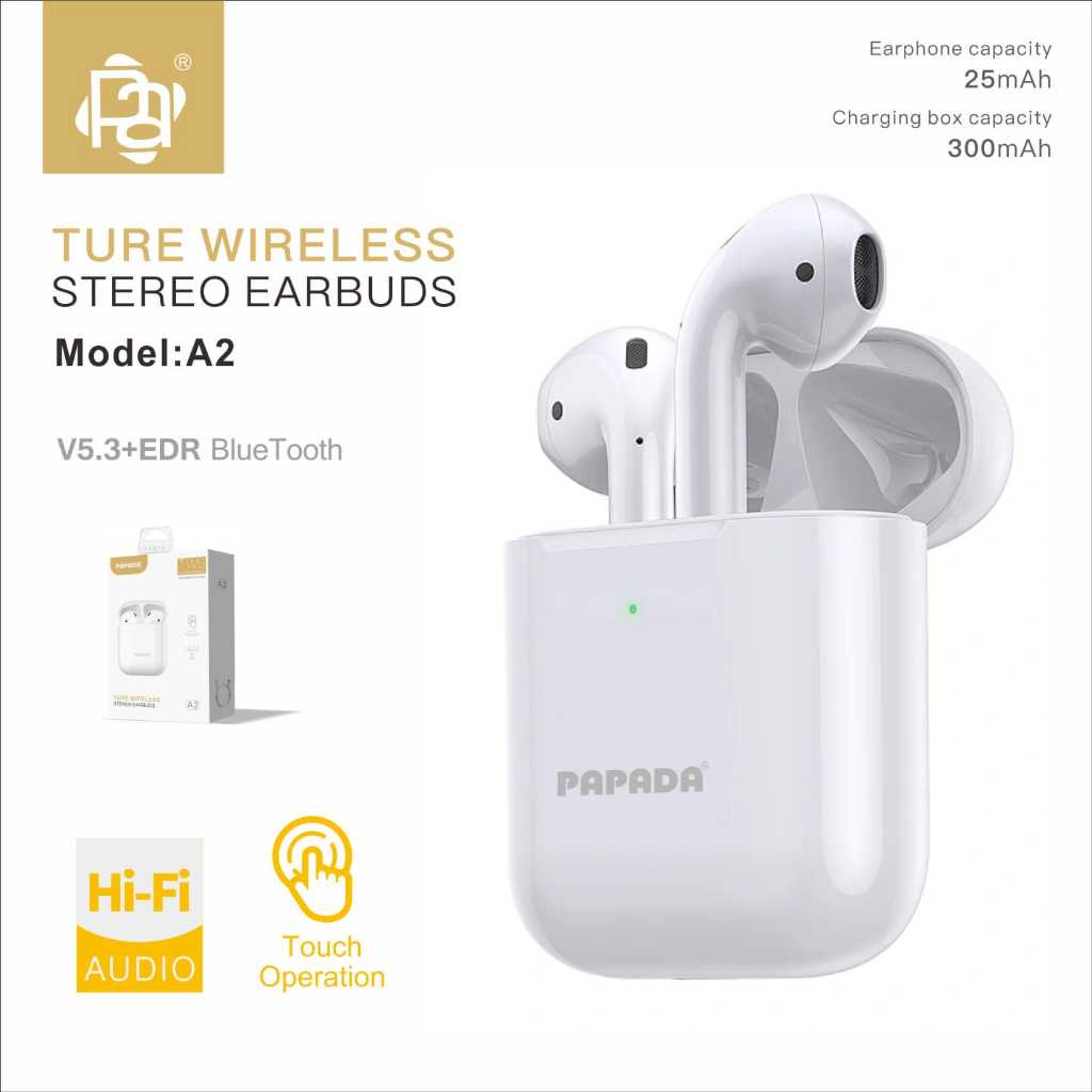 Headset Hansfree Papada Tws A2 True Wireless Headset Earphone Airbuds Earbuds Bluetooth A2