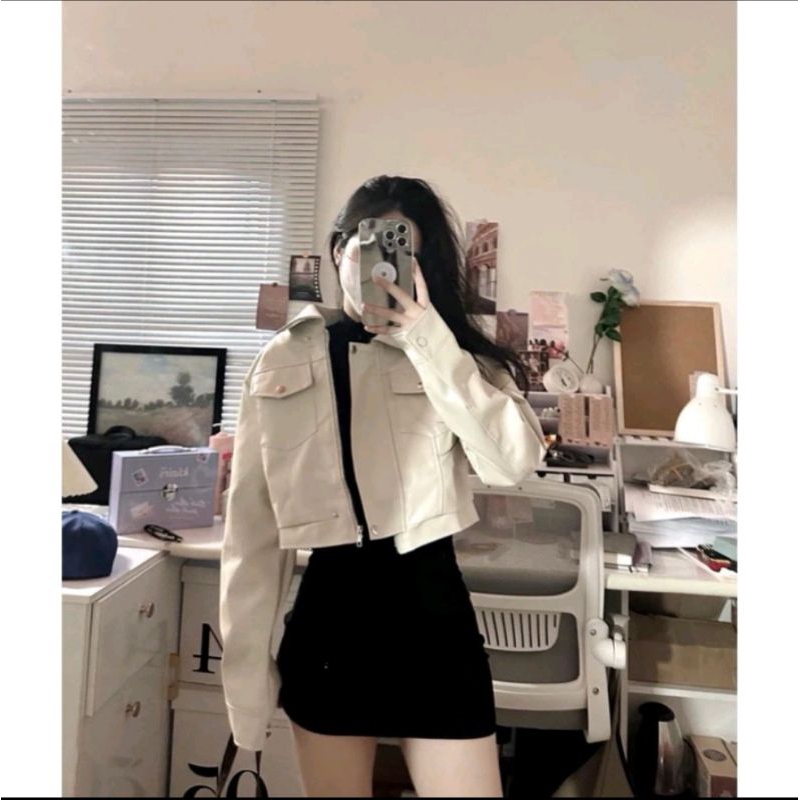 jaket wanita / jaket crop / jaket kulit wanita /Leather jackets