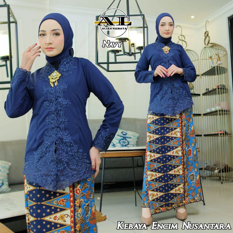 Kebaya Encim Kartini polos /Kebaya Kartini Betawi/Kebaya Moderen
