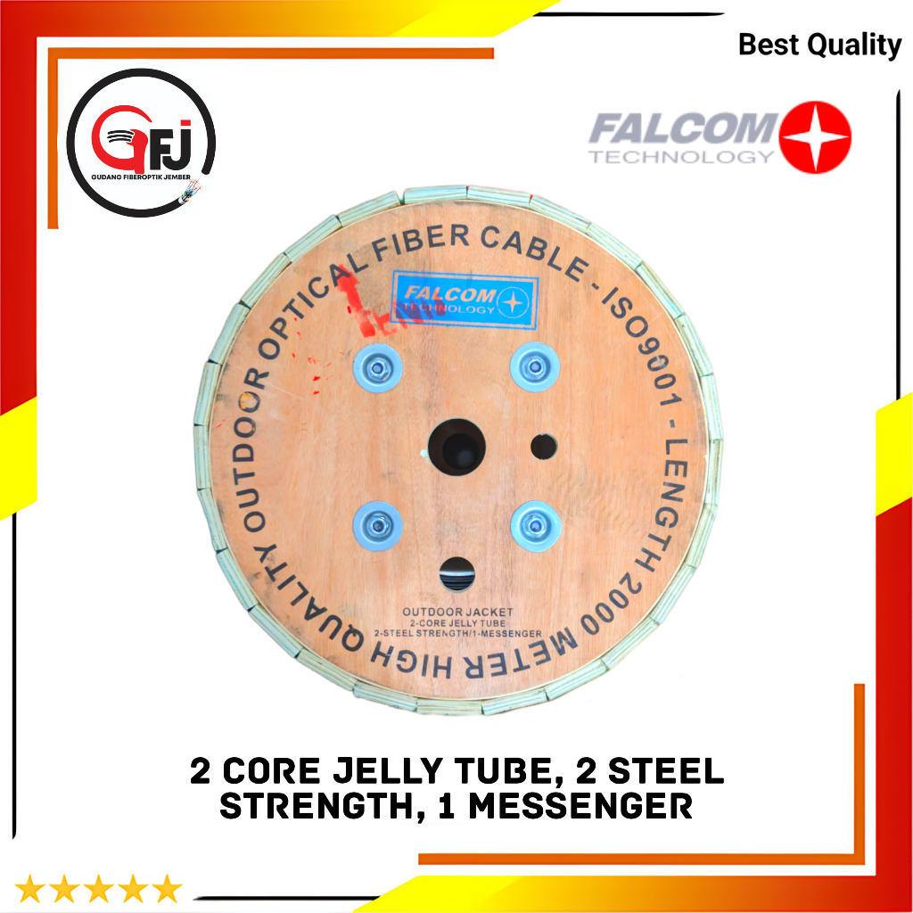 KABEL FIBER OPTIK 2 CORE 3 SELING JELLY TUBE FALCOM 2000M