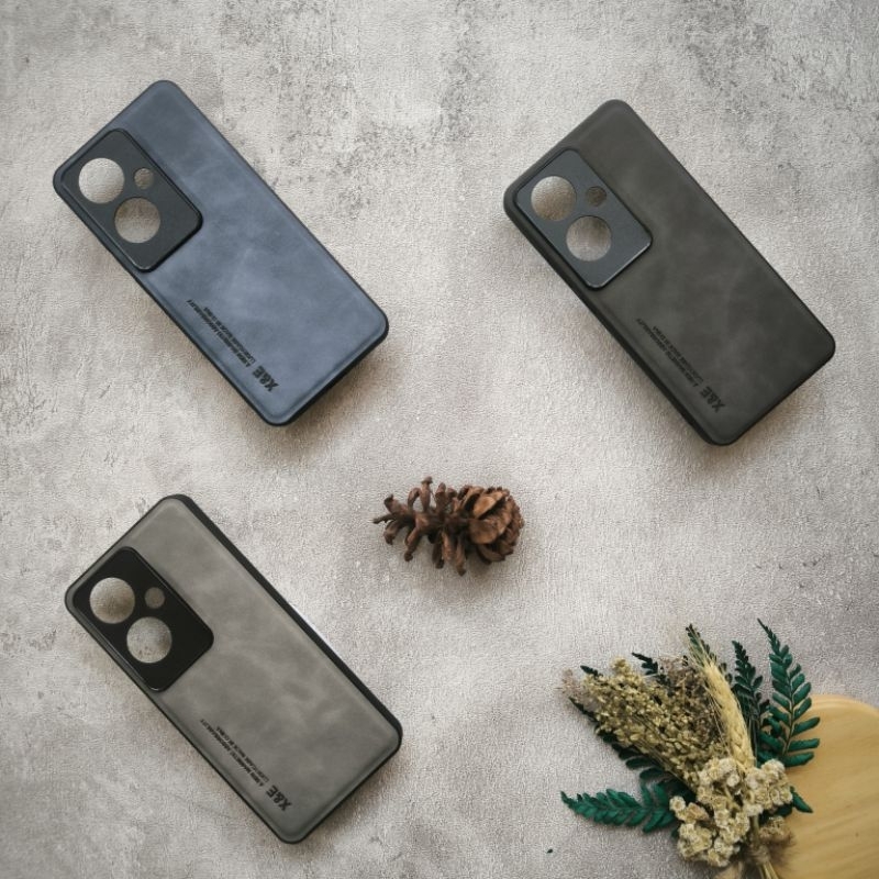Leather Case Oppo Reno 11F 5G Suede Casing Tekstur Kulit Domba Halus Hybrid Camera Reno11 F