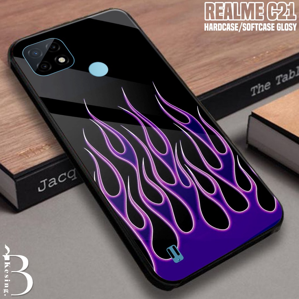 Case Realme C21 Motif FIRE - Casing Hp Realme C21 Terbaru -  Silikon Hp Realme C21 - Kesing Hp - Sof