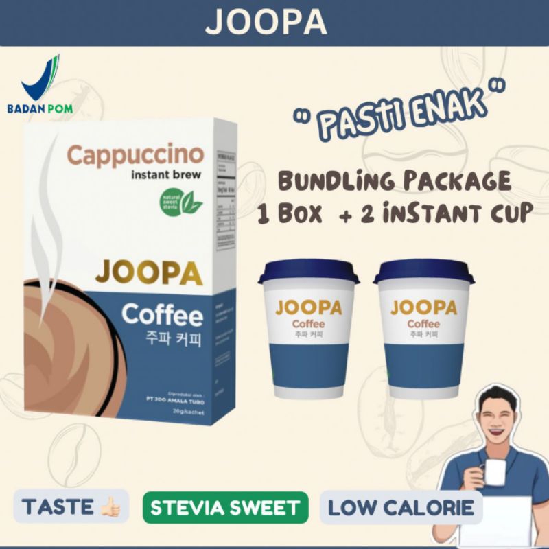 

JOOPA CAPPUCCINO BUNDLING INSTANT CUP WITH STEVIA LOW CALORIE COFFEE