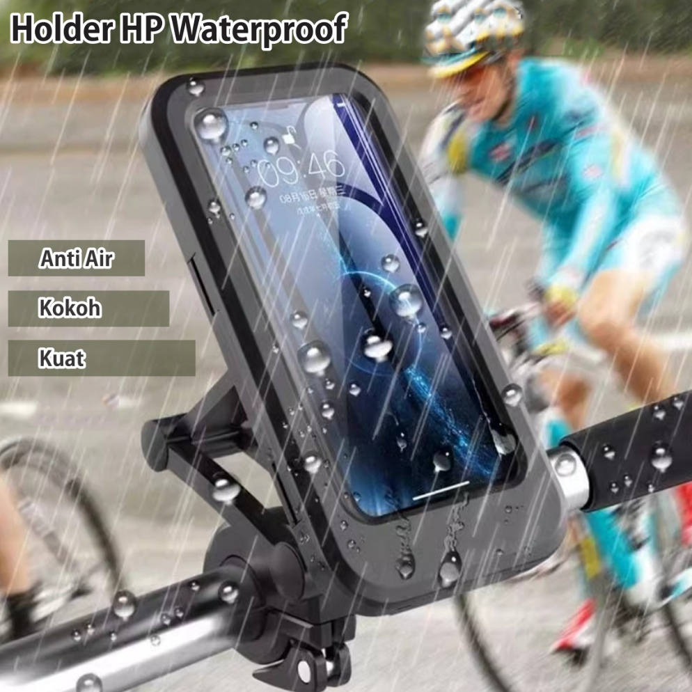 JAM Holder Hp Motor Waterproof Anti Air Kuat Kokoh Untuk Pemasangan Di Stang Spion j Z3R9