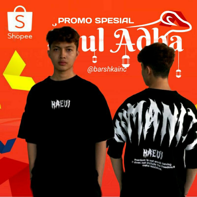 T-SHIRT KAOS OVERSIZE HUMANITY BLACK • HAEV! • BAJU KAOS PRIA WANITA OVERSIZE
