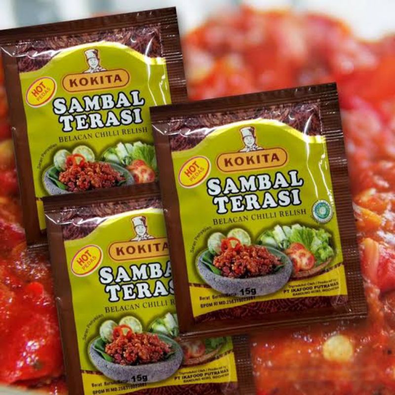 

Kokita Sambal Terasi Belacan Chili relish Isi 10 pcs / 1 renceng