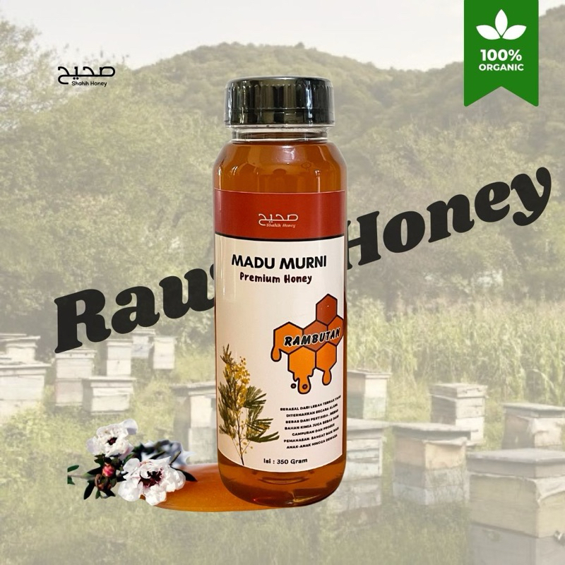 

Madu Murni Nektar Rambutan 350gram Premium Raw Honey 100% Madu Kental Murni Asli