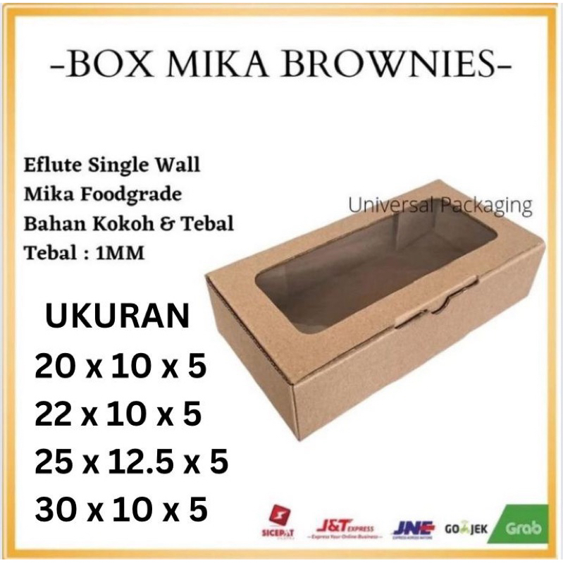 

Dos BROWNIES EFLUTE WINDOW Tinggi 5 Cm | Kardus Box Eflute Brownies Window