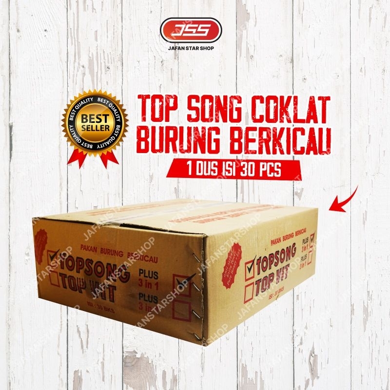 Sco Topsong kuning coklat 1 Dus Pakan makanan muray kacer poksay anis jalak cucak rawa