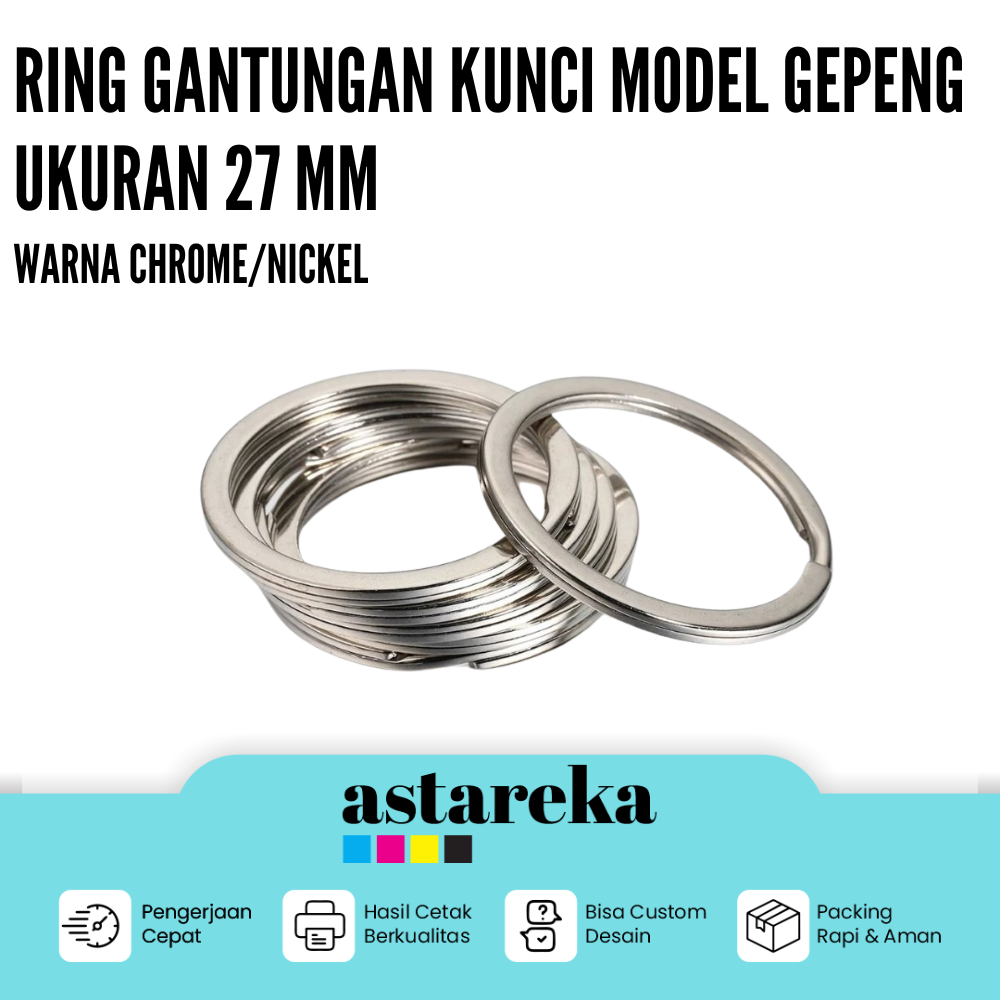 Ring gantungan kunci gepeng Tebal Ring Ganci double Ring Bulat