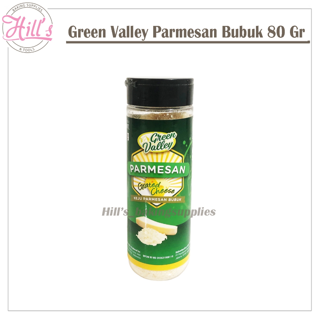 

GREEN VALLEY GRATED PARMESAN CHEESE 80 gr / KEJU PARMESAN BUBUK HALAL GREENVALLEY 80gr