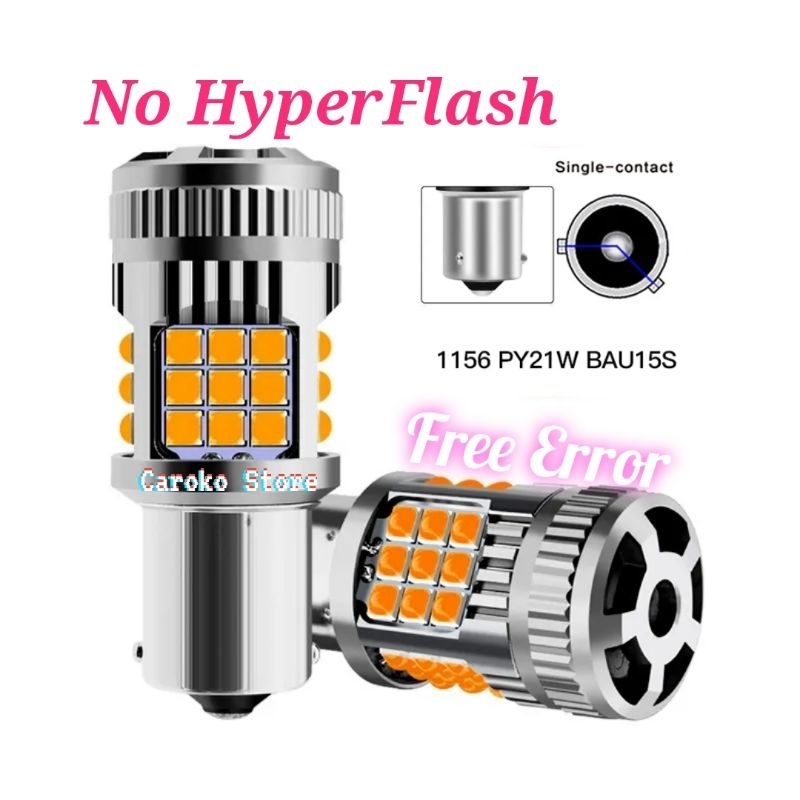 Lampu sein mobil Led bayonet 1156 bau15s chipset 3030