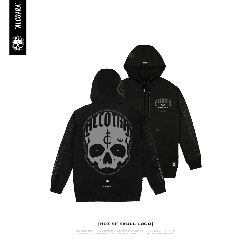 HDZ SF SKULL LOGO // HOODIE ZIPPER SKULL FRAME LOGO // HOODIE ZIPPER ALCOTRA