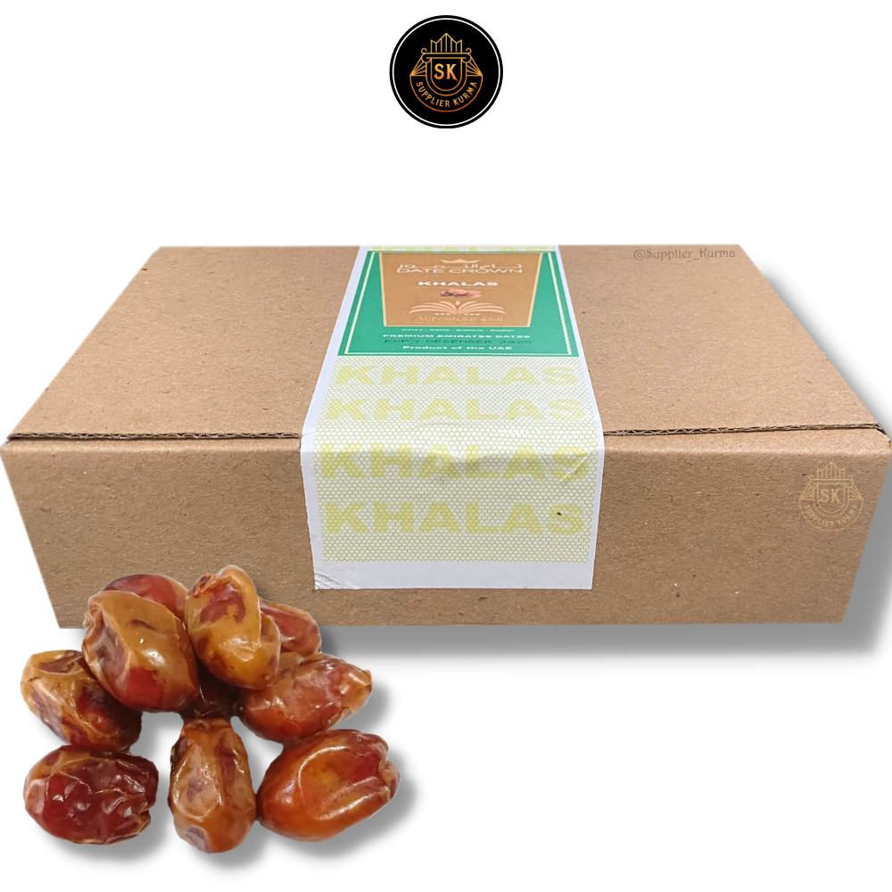 Kurma Khalas [1KG]/Kurma Date Crown premium [Kemasan DUS COKLAT]