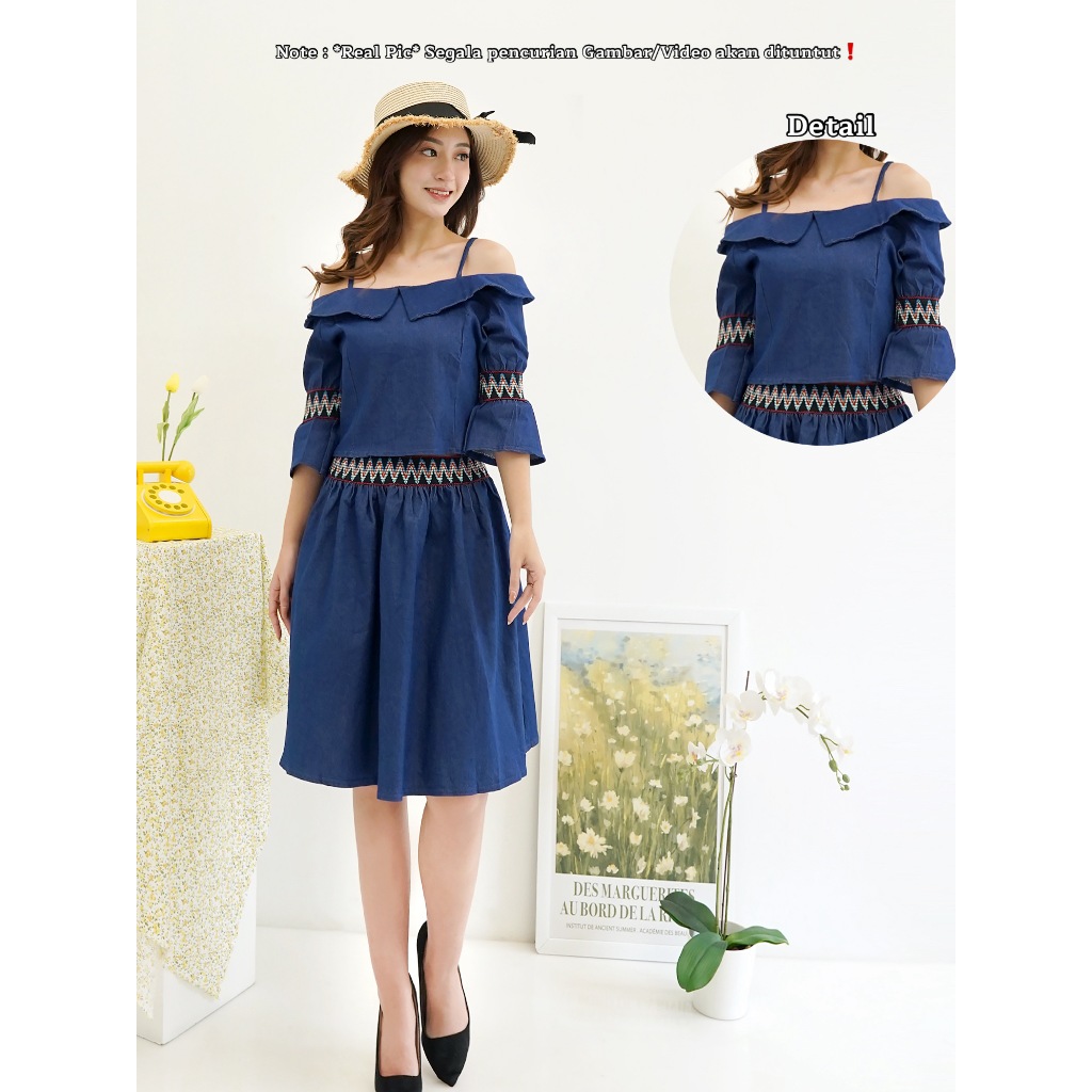 RED One Set 872/Setelan Rok Denim Jeans/Setelan Rok Premium/Crop Top dan Rok Wanita/Set Import High 