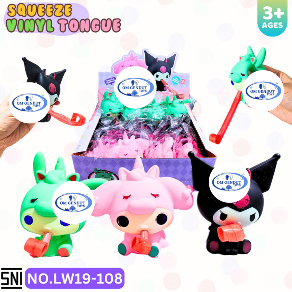 OG Mainan Vynil Squeeze Julur Lidah Karakter No.LW19-108