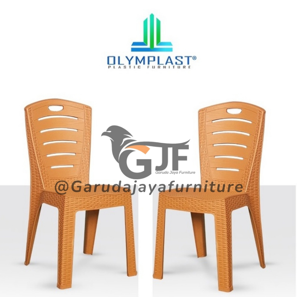 KURSI PLASTIK OLYMPLAST/KURSI PLASTIK TEBAL/KURSI PLASTIK MOTIF ROTAN/KURSI RATTAN/KURSI UNTUK MEJA/