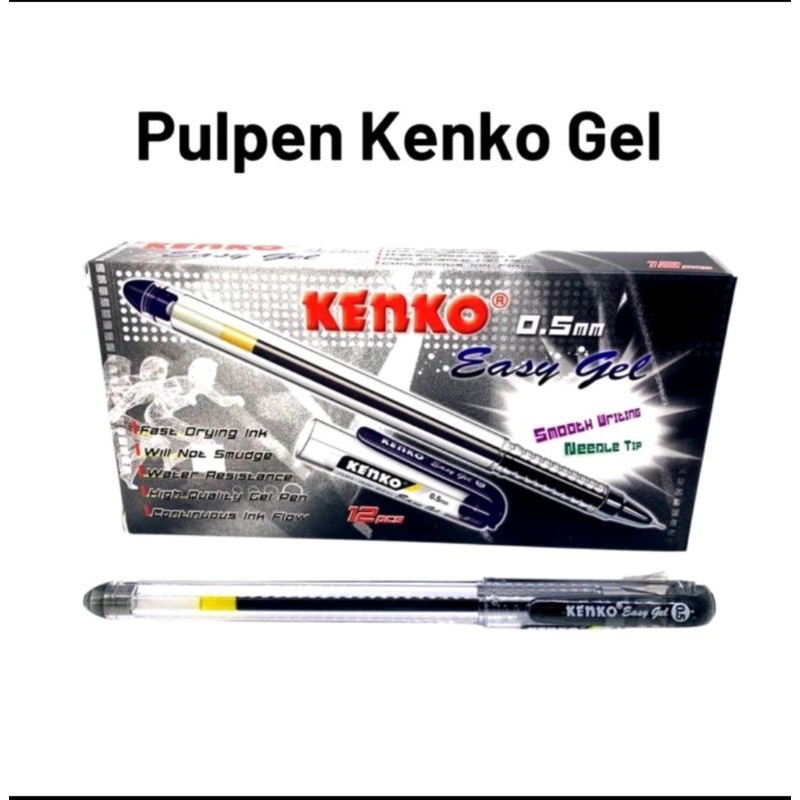 

Pulpen Gel Kenko Easy Gel Tinta Hitam 0.5 mm (12pcs)