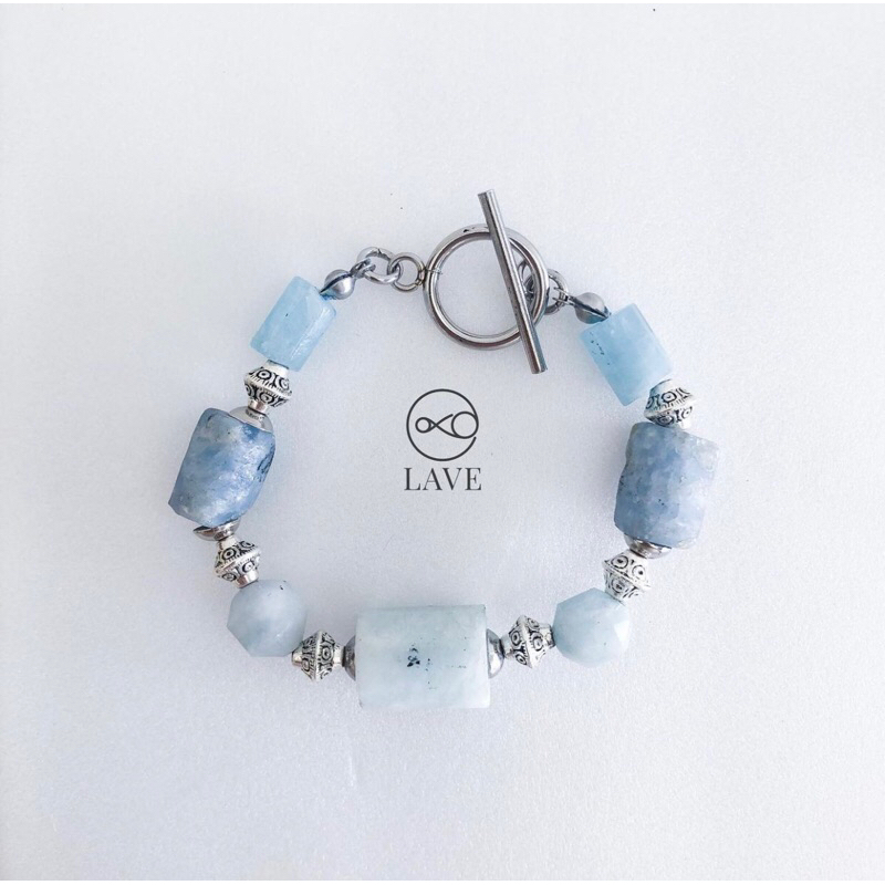 Aquamarine Calcite Crystal Bracelet