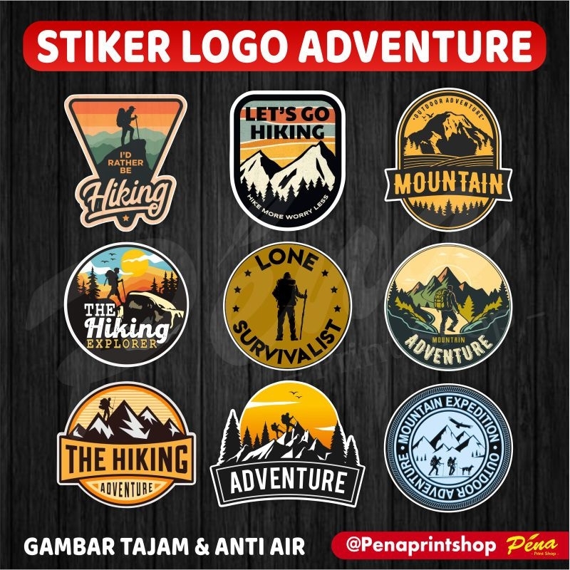 Sticker Stiker Adventure Aesthetic / Stiker Gunung Survival Mountain / Stiker Outdoor Aesthetic