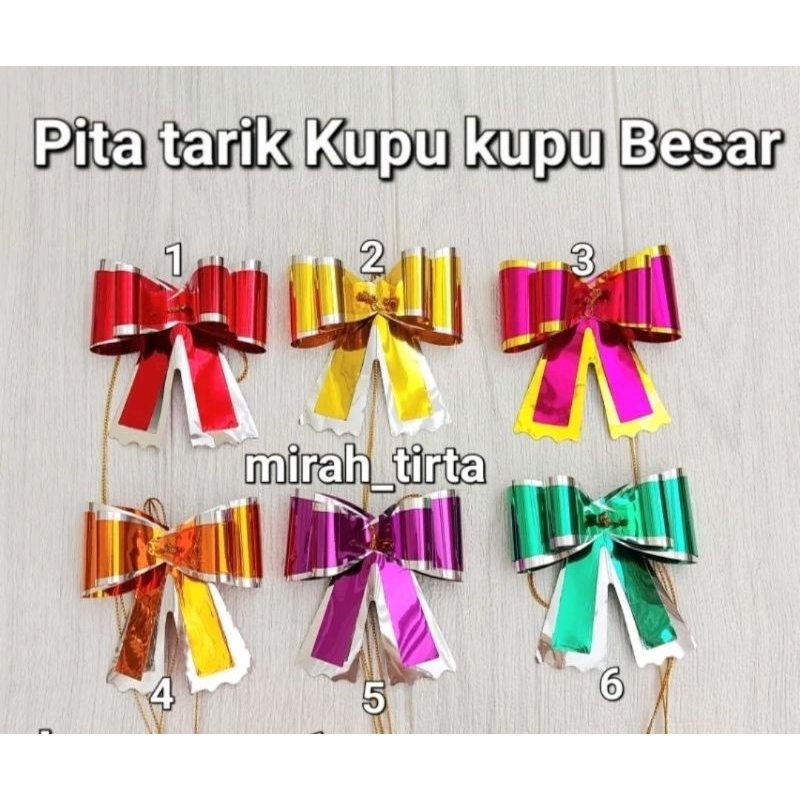 

10 pcs Pita tarik KUPU KUPU BESAR. pita serut kupu kupu . kupu-kupu. pita tarik kupu metalik