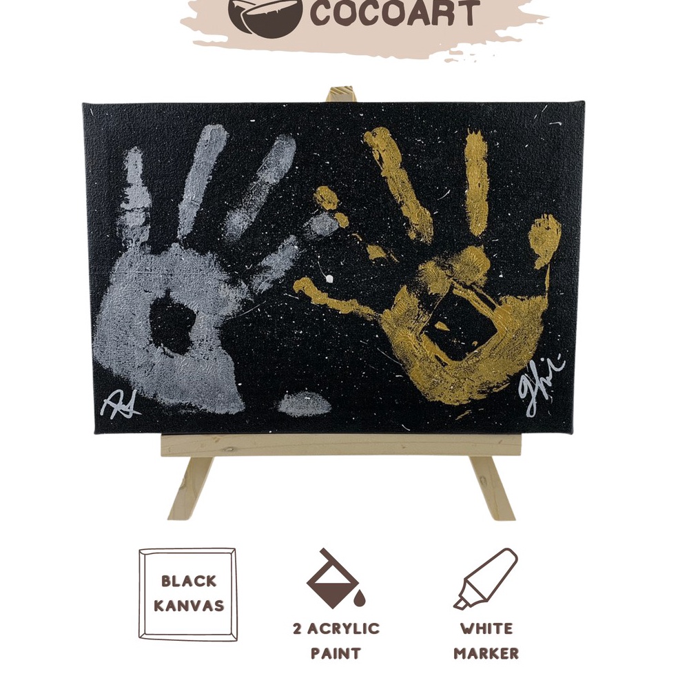 

KODE O96S DIY Hand Printing Kit Hand Painting Kit Couple Kanvas Cap Tangan Couple Canvas Lukis