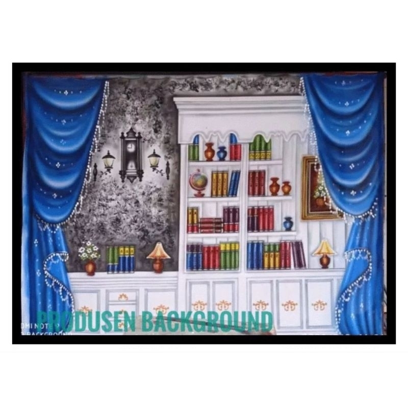 Background Rak Buku Wisuda Motif Terkini