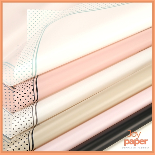 

Wrapping Paper Polkadot List Line Gold Flower Wrapping Transparent Cellophane Kertas Buket Bunga KB6077