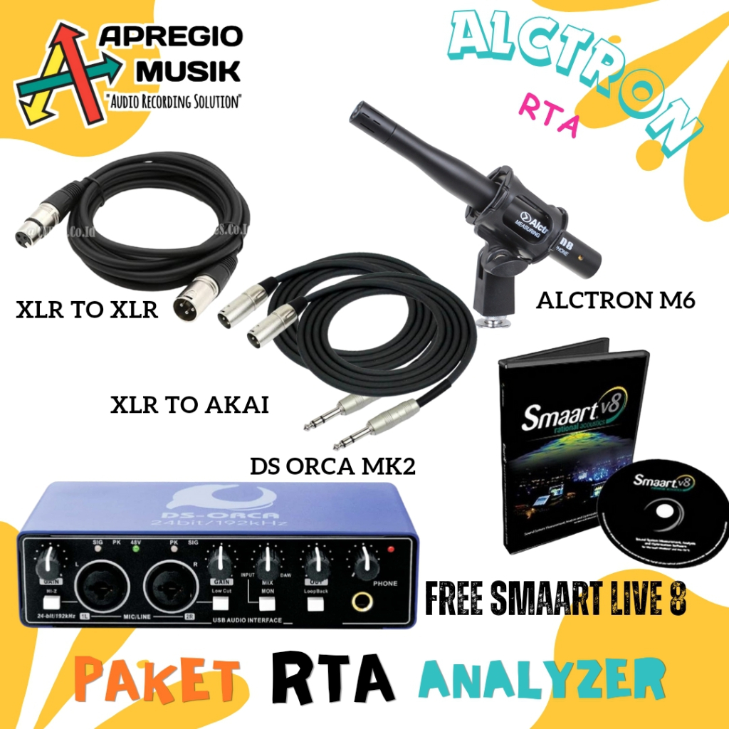 Paket RTA Analyzer Speaker DS ORCA M6 Lengkap tinggal pakai free smaart live