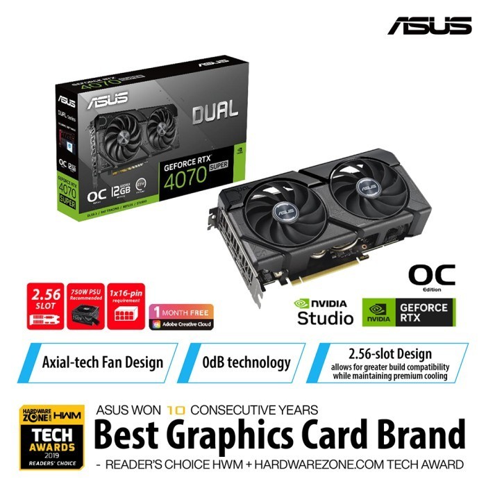 ASUS Dual RTX 4070 SUPER 12GB GDDR6X | VGA Gaming RTX 4070 Super