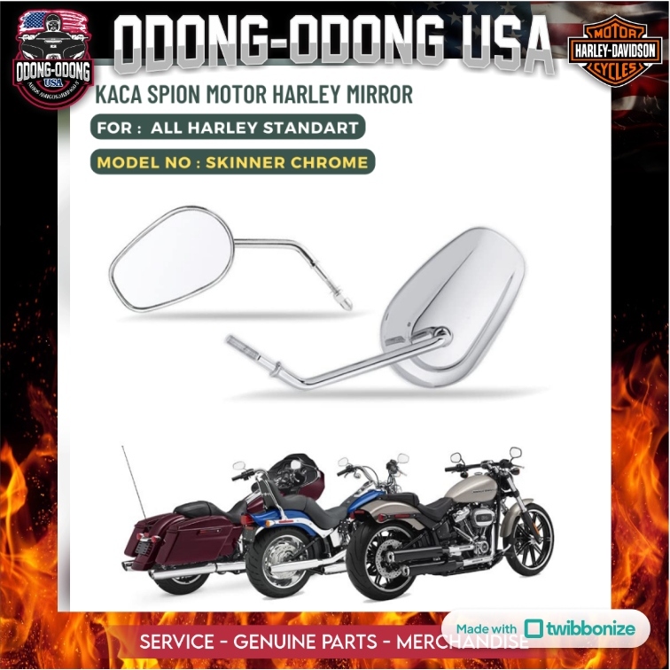 KACA SPION MIRROR ALL HARLEY STANDART MODEL OEM SKINNER CHROME HD-0059 B