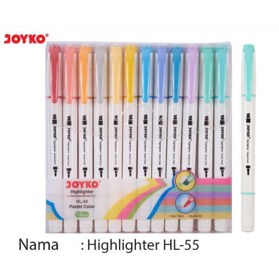

KODE X8I4 Highlighter Joyko HL55 12 Warna
