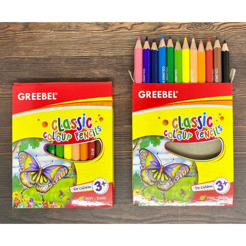 

Pensil Warna Pendek GREEBLE CLASSIC Isi 12