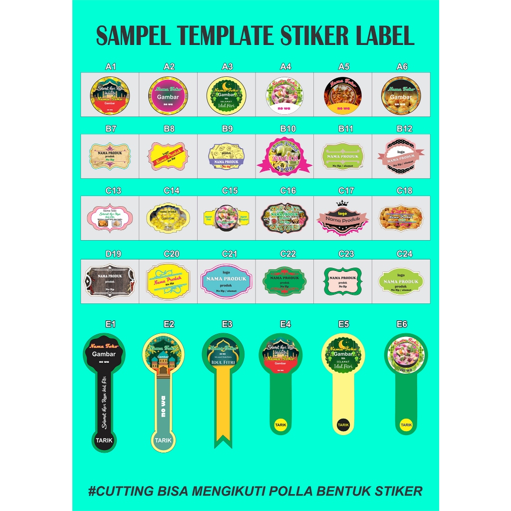

STIKER LABEL kemasan souvenir dan lain lain
